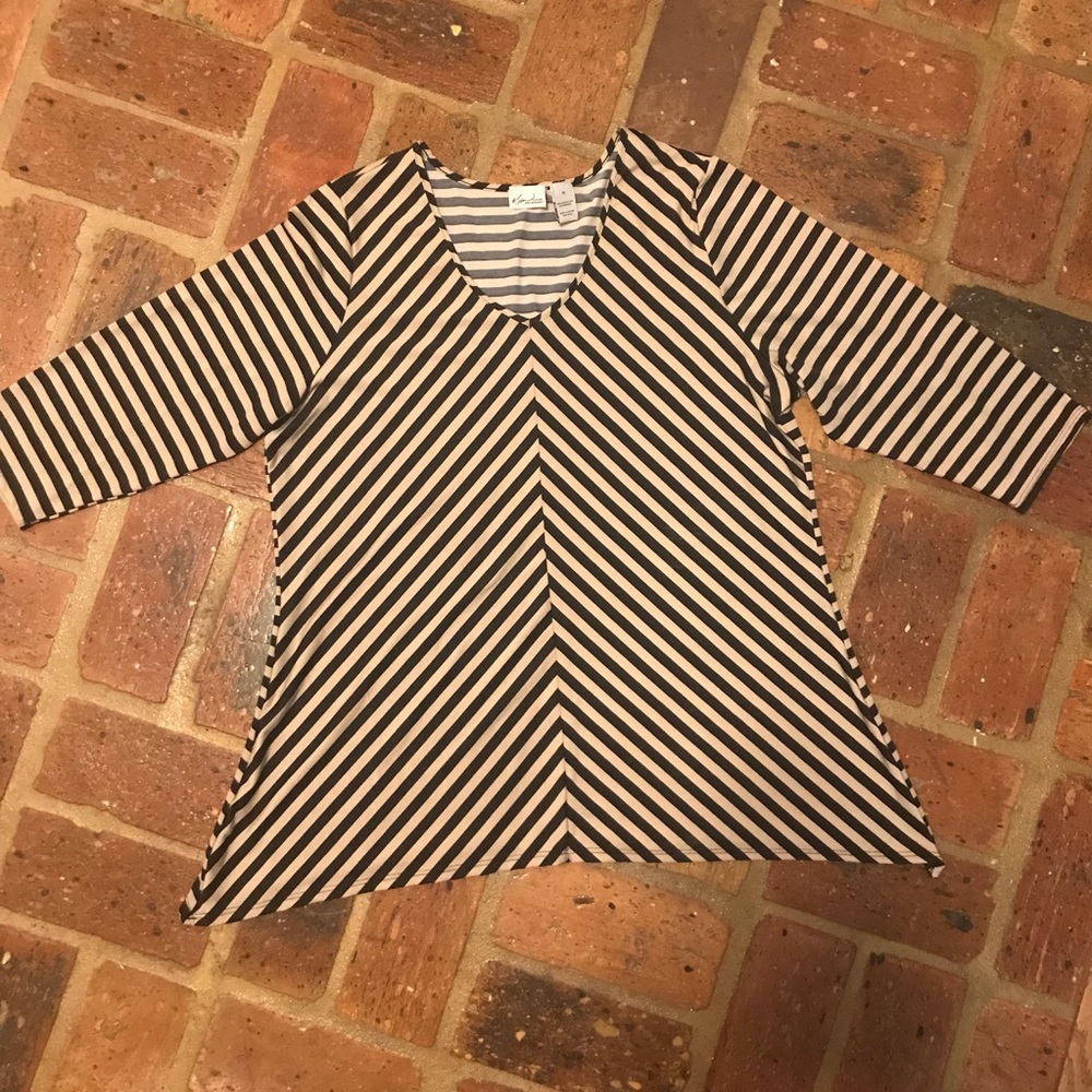 NWT~KIM ROGERS STRIPE TUNIC SZ 1X